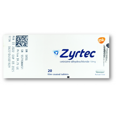 ZYRTEC ® 10 MG ( CETIRIZINE ) 20 FILM-COATED TABLETS